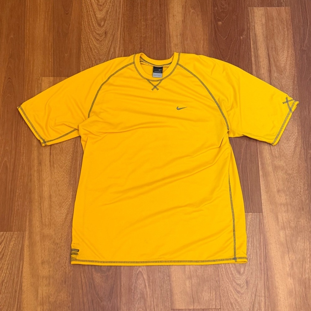Vintage Y2K 2000s Nike Sphere Dry Yellow T-Shirt Men's Size Large